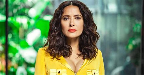 salma hayek huge tits|Salma Hayek puts on busty display in sexy yellow bikini .